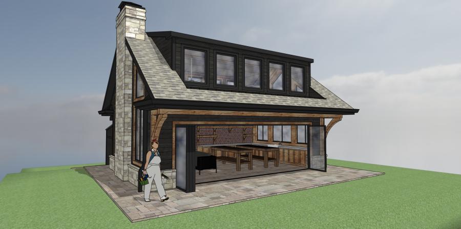 A designer working on a snippet of architecture design
